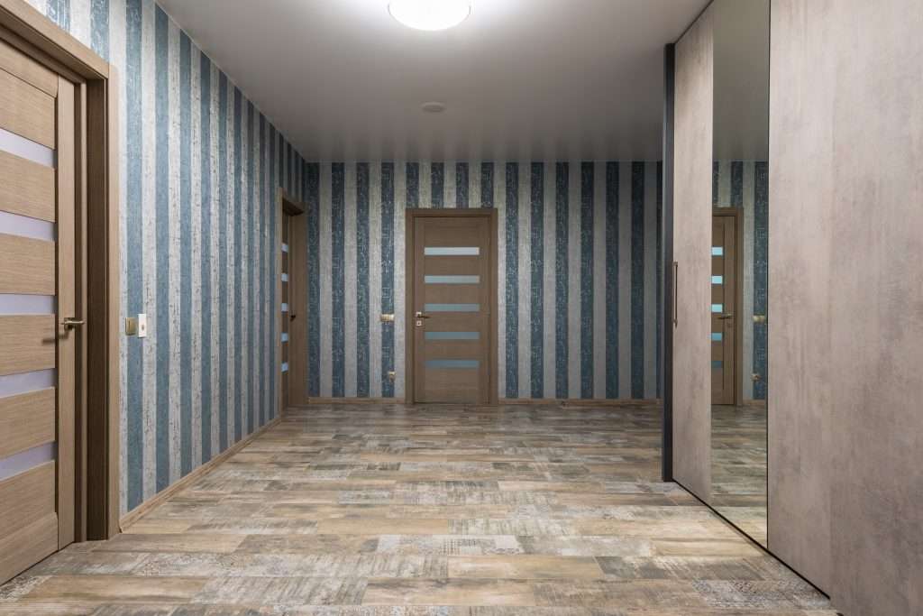 Corridor of an apartment with doors